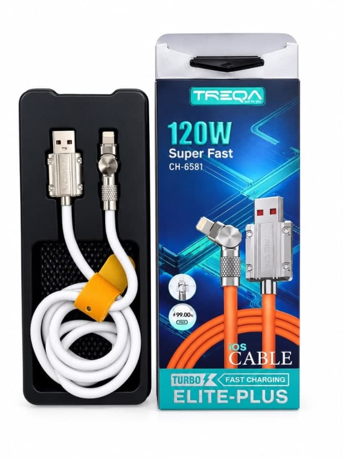Cable de carga súper rápida de alta resistencia con conector giratorio