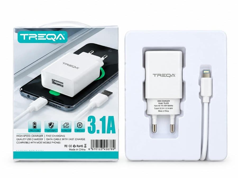 combo de cargador de pared y cable TREQA TQ-828